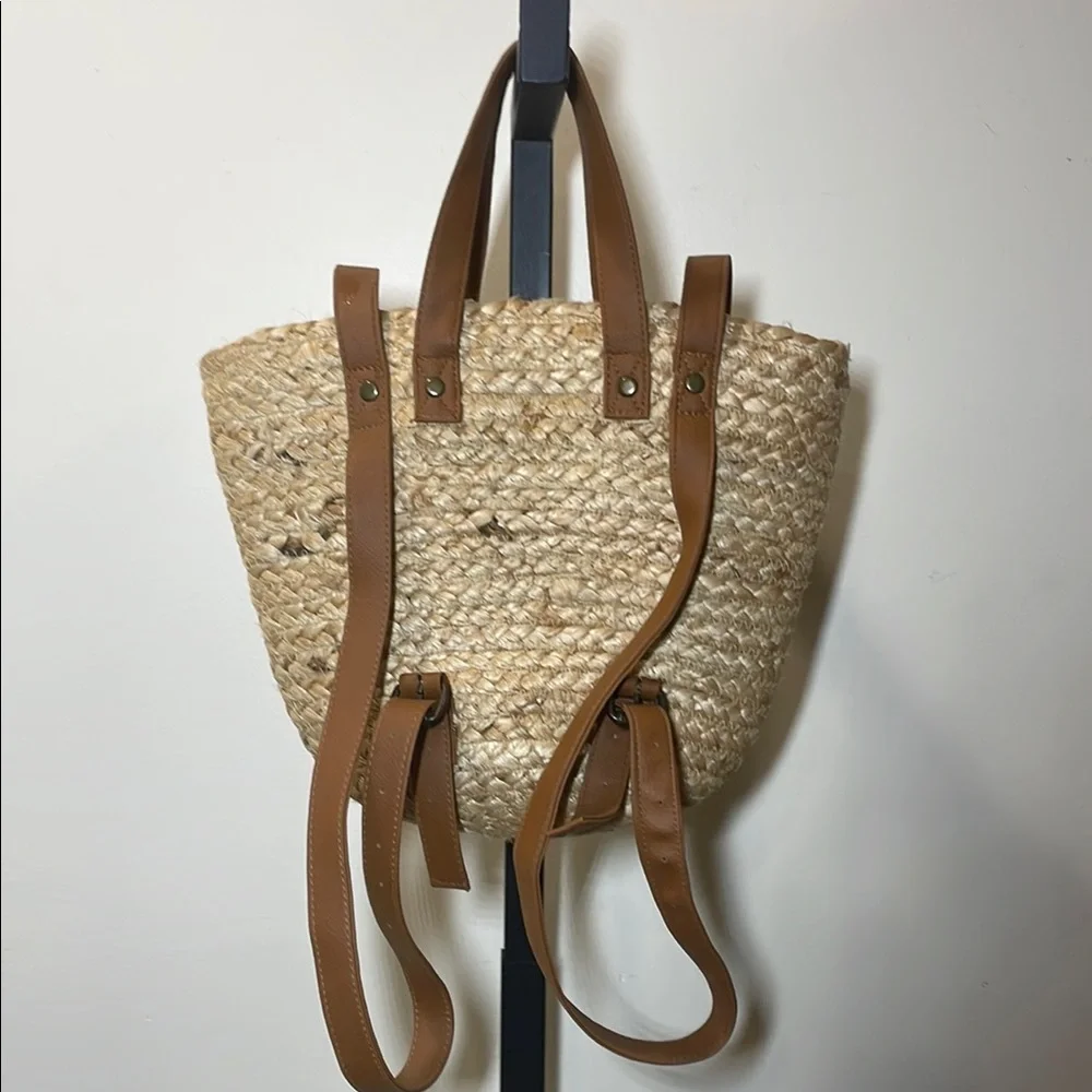 XIX-Palms Insulated Straw Backpack with Tan Straps - Picture 3 of 8